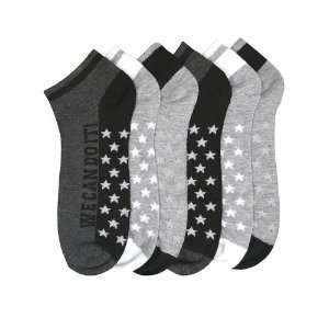  HS Men Ankle Socks Star Bottom Design (size 9 11) 3 Colors 