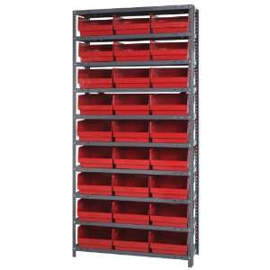  Storage Bin, steel shelving unit, 5 shelf system (36 x 39 