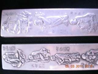 10 OZ sterling silver bar antique 18 arhats  