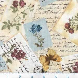  45 Wide Cherished Memories Postcard Vintage Fabric By 
