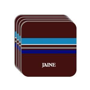 Personal Name Gift   JAINE Set of 4 Mini Mousepad Coasters (blue 