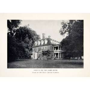  Print Shirley Plantation Mansion Estate House Virginia America James 
