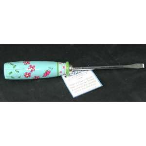 Ladies Only Lady Hand Tool Flat Head Screwdriver Teal With Flowers NEW 