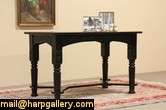 Carved Oak 1910 Library Table Writing Desk  
