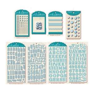  My Minds Eye Lush Collection Blue Accessory Pack Letters 