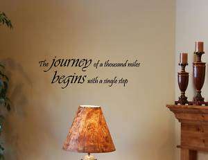 THE JOURNEY OF A THOUSAND Vinyl wall lettering sayings words decals 