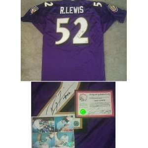  Ray Lewis Signed Ravens Jesco Auth. Purple Jersey Sports 