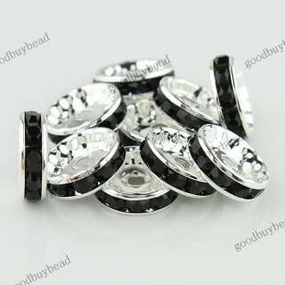 CRYSTAL SILVER ROUND BALL SPACER LOOSE BEADS JEWELRY FINDINGS 