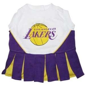  Los Angeles Lakers Pet Cheerleader Dress MED 17 30lbs Pet 