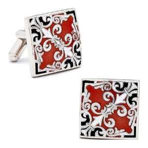  L2 by Loma Mens Harlow Scroll Cufflinks Red/White/Black 