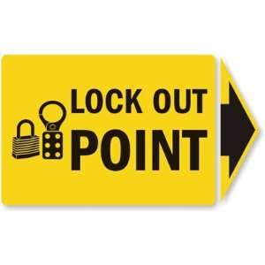  Lockout Point (with arrow) Laminated Vinyl, 5 x 3.5 