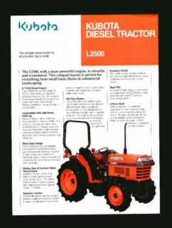 Kubota L2500 Diesel Tractor Brochure near mint 1997  
