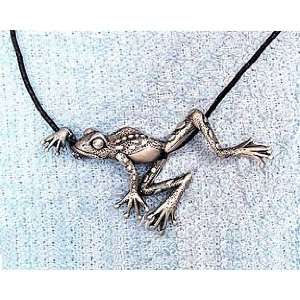  Pewter Frog Necklace by JJ Jonette 