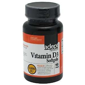   Adept Nutrition Vitamin D3 5000 IU 90 Count