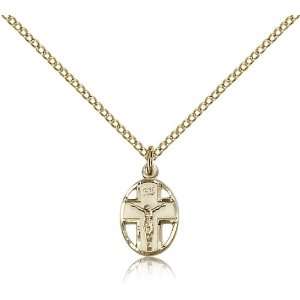 Gold Filled Crucifix Medal Pendant 1/2 x 1/4 Inches 0978GF  Comes 