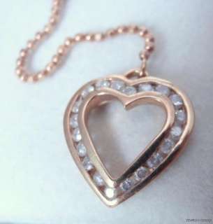 10K Yellow Gold Diamond Heart Lariat Necklace  