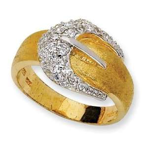  Sterling Silver Gold Plated CZ Fashion Ring Sz 8 Arts 