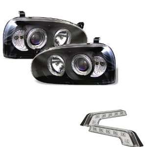Carpart4u Volkswagen Golf III Halo Black Projector Headlights and LED 