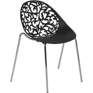  Kaila Side Chair Set (Black / Chrome) (31.1H x 25W x 21 