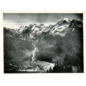  1923 Print Kandersteg Bern Switzerland River Kander Valley 