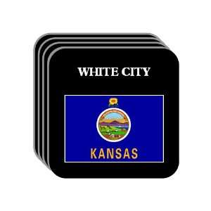  US State Flag   WHITE CITY, Kansas (KS) Set of 4 Mini 