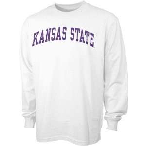 Kansas State Wildcats White Vertical Arch Long Sleeve T shirt