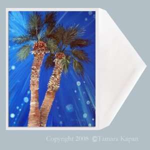  Twin Palm Tree Greeting Card Art by Tamara Kapan 