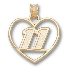  Jason Leffler #11 Solid 10K Gold Heart Pendant Sports 