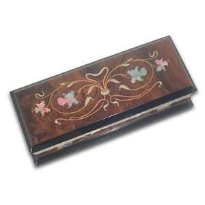  Grand, Elongated, Exquisite Mother of Pearl Le Ore Musical Jewelry Box