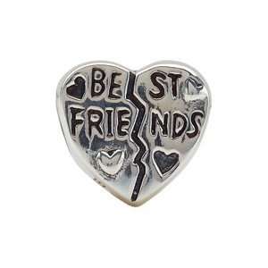  Kera Sterling Silver Best Friend Heart Bead Kera Beads Jewelry