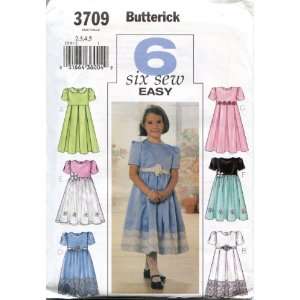 Butterick Sewing Pattern 3709 Sizes 2, 3, 4, 5 Childrens/Girls Dress 