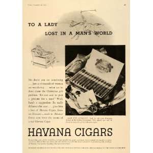  1935 Ad Havana Cuban Cigars Sealed Gift Box Christmas 