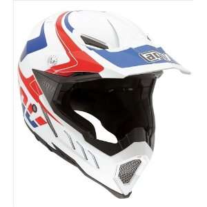 AGV AX 8 EVO Klassik White/Red/Blue Off Road Motorcycle Helmet Large 