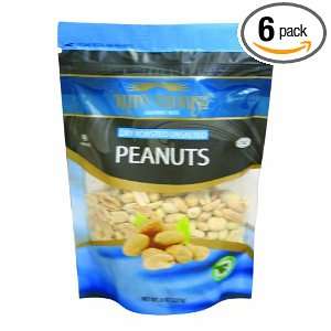 Kleins Naturals Dry Roasted Unsalted Peanuts, 8 Ounce (Pack of 6)