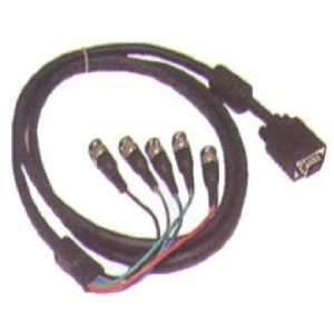  SVGA 15pin Male to 5xBNC Female 6ft Electronics