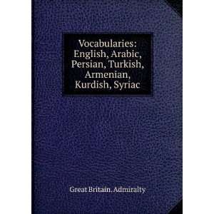   , Turkish, Armenian, Kurdish, Syriac Great Britain. Admiralty Books