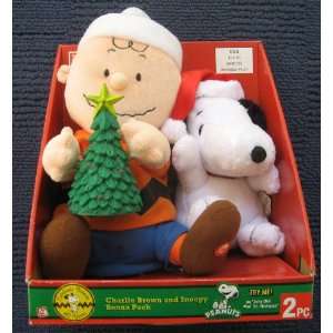   Charlie Brown and Snoopy Christmas Plush Figures