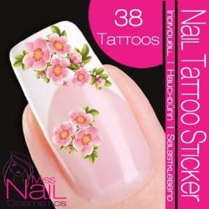  Nail Tattoo Sticker Cherry Blossom   rose Beauty