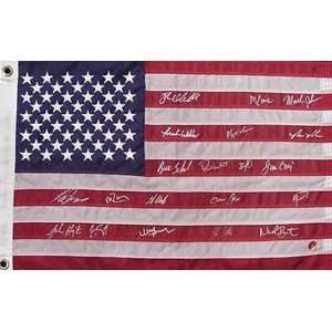  Autographed 1980 USA Olympic Hockey Team Signed USA Flag 