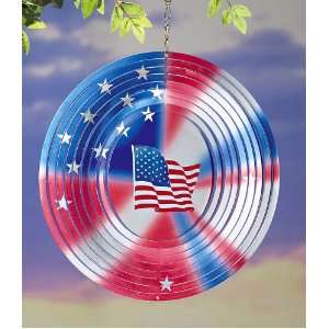   Patriotic Metal Wind Spinner By Collections Etc Patio, Lawn & Garden