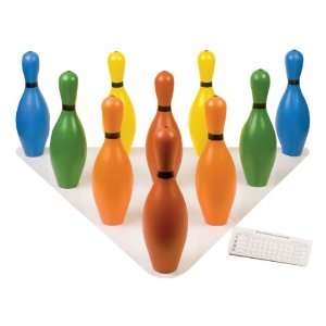  Multi Color Bowling Pin Set Plastic