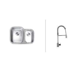 Ruvati RVC2501 Stainless Steel Kitchen Sink and Polished Chrome Faucet 