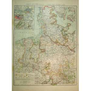  1898 Universal Map Hanover North Germany Hamburg