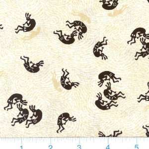 45 Wide Pueblo Traditions Kokopelli Dancers Natural Fabric By The 