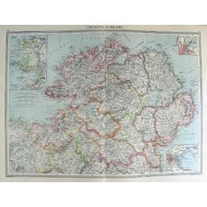 HARMSWORTH MAP 1906 NORTHERN IRELAND DUBLIN BELFAST 