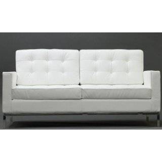  Modern Contemporary White Leather Sofa