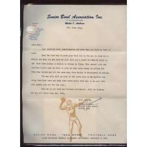 1951 Senior Bowl Association to Fred Benners Envelope   Sports 