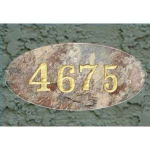   oval) in Multi Color granite plaque w/Engraved Numbers