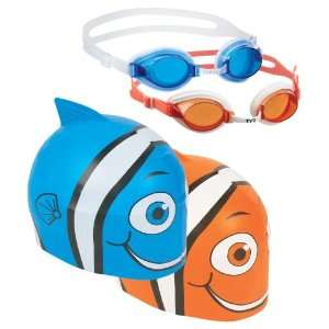  TYR Splash Pack Silicone Cap and Goggle (Happy Fish 