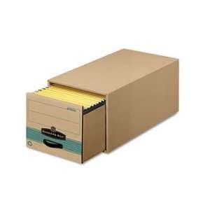  Steel Plus Storage Box, Legal, Kraft/Green, 6/Carton